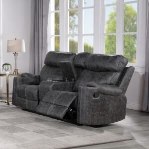 Hirah Motion Loveseat w/Console & USB Port