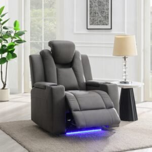 Leuco Power Motion Recliner w/Cup Holder, Control, LED & Power Headrest
