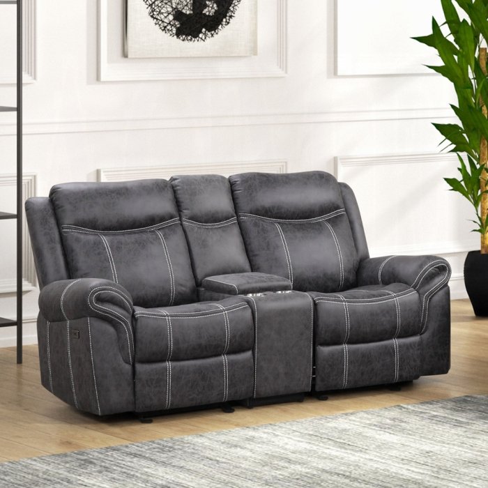 Zubaida Power Glider Motion Loveseat w/USB