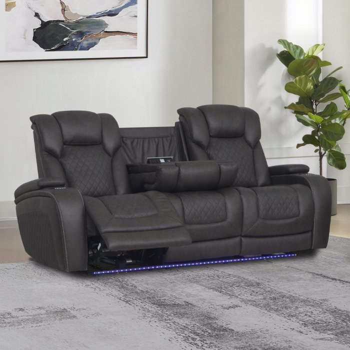 Wendell Power Motion Sofa w/Dropdown Table, Storage, USB & LED