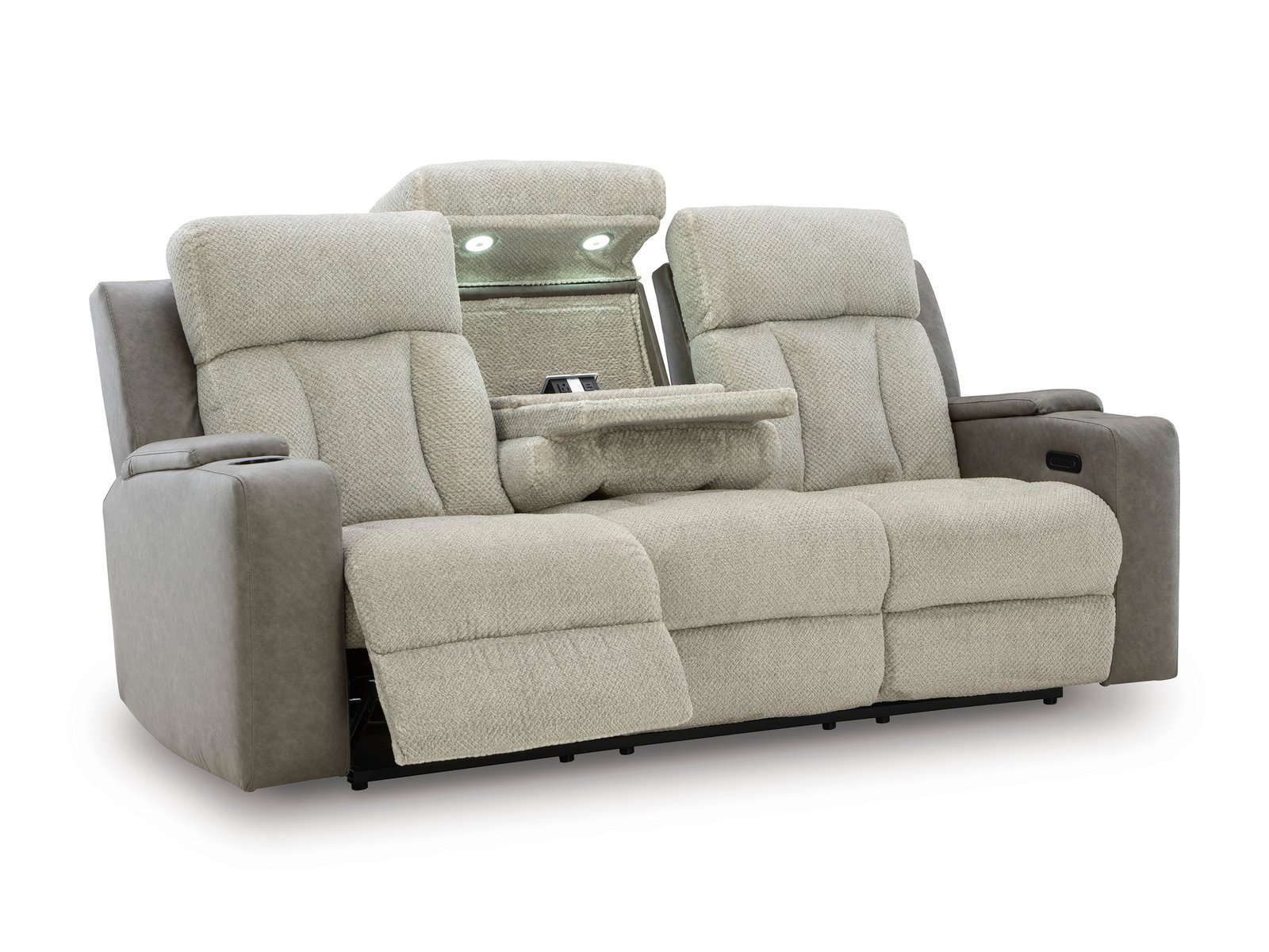 Stately Check PWR REC Sofa with ADJ Headrest