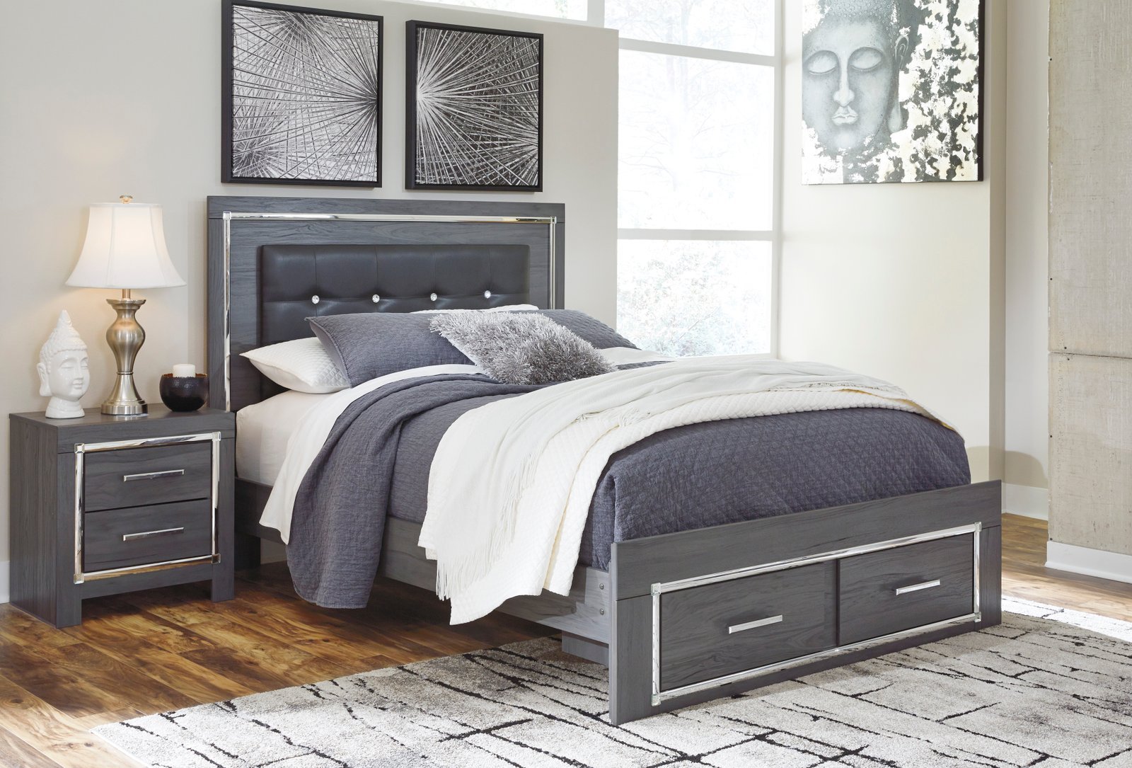 B214 Q Bed w/Storage – B214-54S/57/96