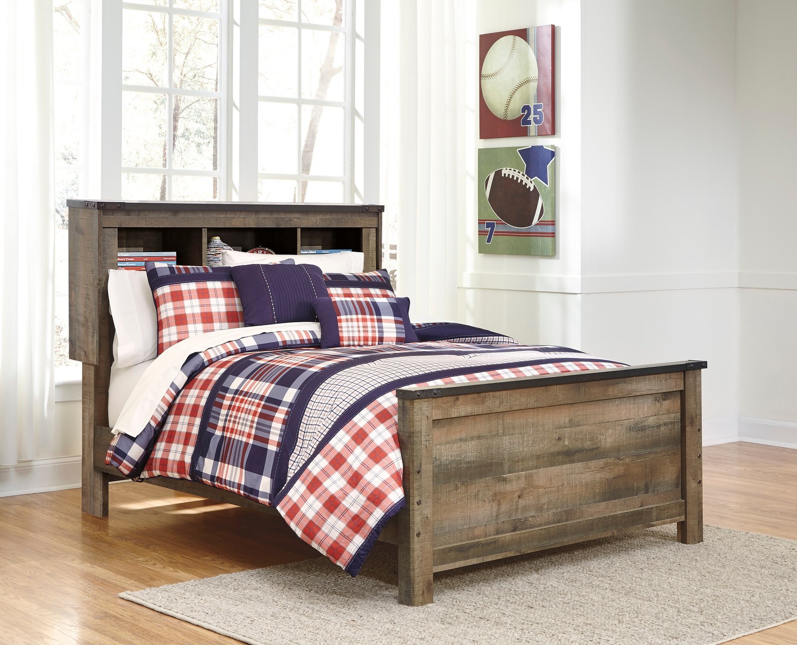 B446 Full BK – Full Bookcase Panel Bed – 65/84/86